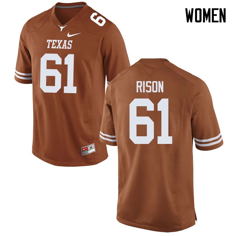 Women #61 Ishan Rison Texas Longhorns College Football Jerseys Sale-Orange